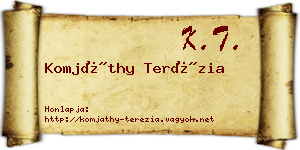 Komjáthy Terézia névjegykártya